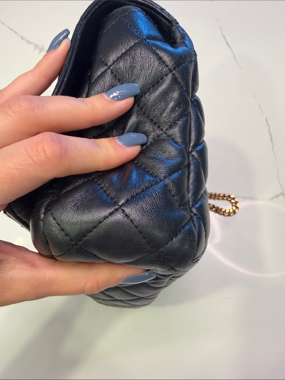 Versace Black Quilted Leather Crossbody with Gold Medallion and Chain - Picture 14 of 14